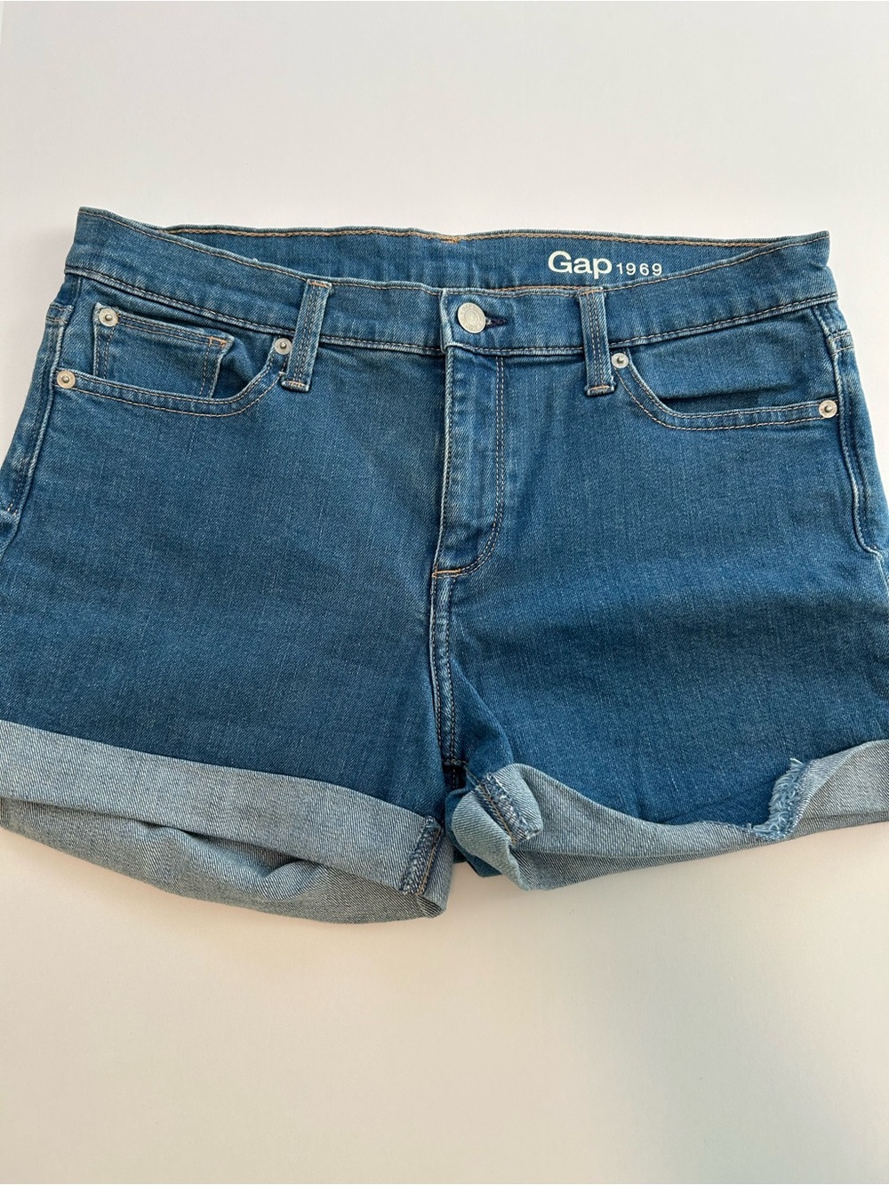 GAP Blue Denim Cuffed Jean Shorts